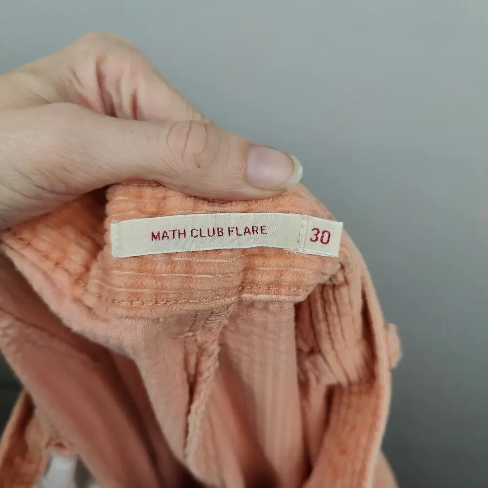 Levi's Math Club Flare Corduroy Trouser Pants Womens 30 Light Orange Wide Leg - Picture 6 of 10